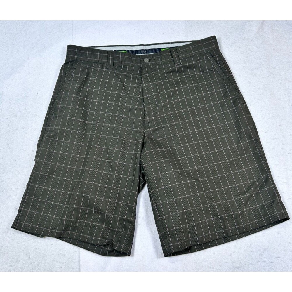 Callaway X Series Men's Golf Shorts Size 34 Gray Plaid Performance Polyester